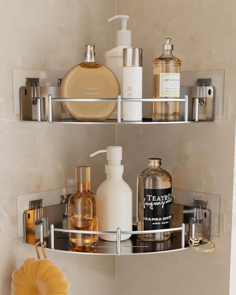 304 Steel Corner Shower Shelves, 2-Pack