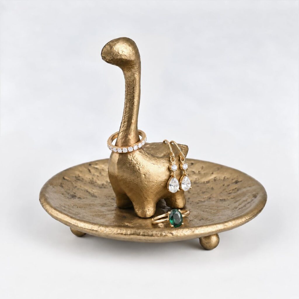 Dinosaur Ring Holder with Detachable Cast Iron Tray