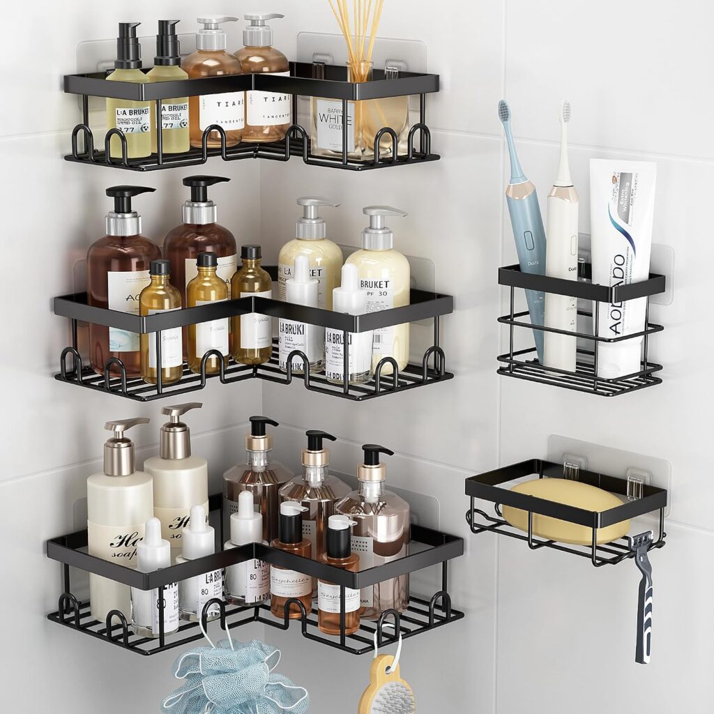 Adhesive Corner Shower Organizer Set, 5-Piece